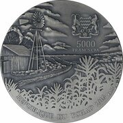 5000 Francs CFA Brenham Meteorite obverse image