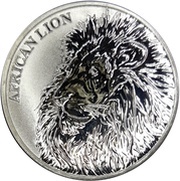 5000 Francs CFA African Lion, Chad, 2018 reverse image