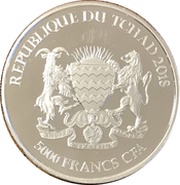 5000 Francs CFA Mandala Rhinoceros obverse image