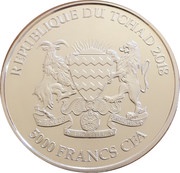 5000 Francs CFA Mandala Lion obverse image