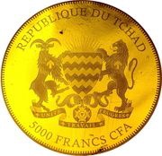 5000 Francs CFA African Springbok obverse image