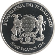 5000 Francs CFA Mandala Hippo obverse image