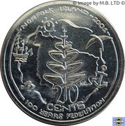 20 Cents - Elizabeth II 4th Portrait - Centenary of Federation - Norfolk Island, Australia, 2001 reverse image