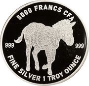 5000 Francs CFA Mandala Zebra, Chad, 2022 reverse image