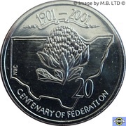 20 Cents - Elizabeth II 4th Portrait - Centenary of Federation - New South Wales, Australia, 2001 reverse image