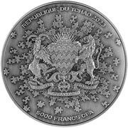 5000 Francs CFA Moon puzzle obverse image