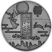 5000 Francs CFA Chang Er and the Jade Rabbit obverse image