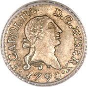 ¼ Real - Carlos IV bust of Carlos III, CAROL IV obverse image