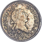 ¼ Real - Carlos IV bust of Carlos III, CAROL IIII obverse image