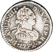 ¼ Real - Carlos IV bust of Carlos IV obverse image