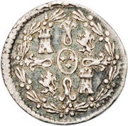 ¼ Real - Carlos IV bust of Carlos IV reverse image