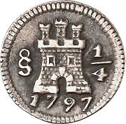 ¼ Real - Carlos IV with mintmark obverse image