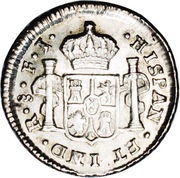 ½ Real - Carlos IV bust of Carlos IV, Chile, 1792-1808 reverse image