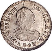 ½ Real - Fernando VII bust of Carlos IV obverse image