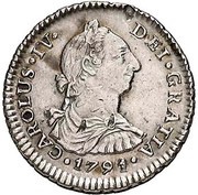 1 Real - Carlos IV bust of Carlos III, CAROLUS IV obverse image