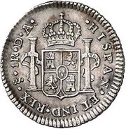 1 Real - Carlos IV bust of Carlos III, CAROLUS IV, Chile, 1789-1791 reverse image