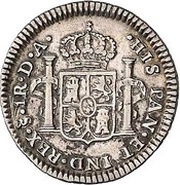 1 Real - Carlos IV bust of Carlos III, CAROLUS IIII reverse image