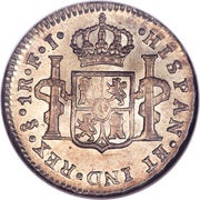 1 Real - Carlos IV bust of Carlos IV, Chile, 1792-1808 reverse image