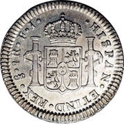 1 Real - Fernando VII bust of Carlos IV, Chile, 1808-1817 reverse image