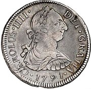 2 Reales - Carlos IV bust of Carlos III, CAROLUS IIII obverse image