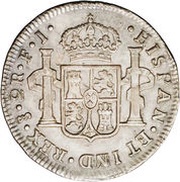 2 Reales - Fernando VII imaginary bust, Chile, 1810-1811 reverse image
