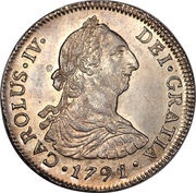 4 Reales - Carlos IV bust of Carlos III, CAROLUS IV obverse image