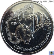 20 Cents - Elizabeth II 4th Portrait - Centenary of Federation - Western Australia, Australia, 2001 reverse image