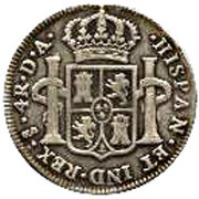 4 Reales - Carlos IV bust of Carlos III, CAROLUS IIII, Chile, 1791-1792 reverse image