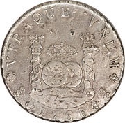 8 Reales - Carlos III, Chile, 1760-1770 reverse image