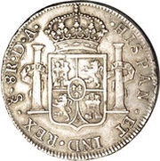 8 Reales - Carlos IV bust of Carlos III, Chile, 1789-1791 reverse image