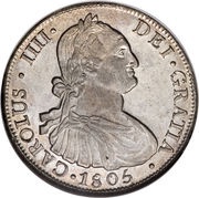 8 Reales - Carlos IV bust of Carlos IV obverse image