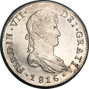 8 Reales - Fernando VII bust of Fernando VII obverse image
