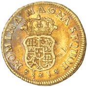 1 Escudo - Fernando VI bust of Felipe V reverse image