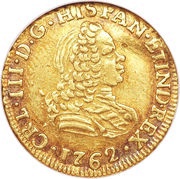 1 Escudo - Carlos III bust of Fernando VI obverse image