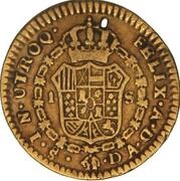 1 Escudo - Carlos IV bust of Carlos III, CAROL IV reverse image