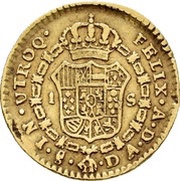 1 Escudo - Carlos IV bust of Carlos III, CAROL IIII reverse image