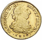 2 Escudos - Fernando VII bust of Carlos III obverse image