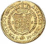 2 Escudos - Fernando VII bust of Carlos III reverse image
