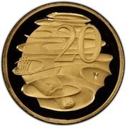 20 Cents - Elizabeth II 4th Portrait - Platypus - Gold Proof, Australia, 2001-2019 reverse image