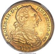 4 Escudos - Carlos III bust of Carlos III, rat nose type obverse image