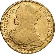 4 Escudos - Carlos IV bust of Carlos III, CAROL IV obverse image