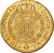 4 Escudos - Carlos IV bust of Carlos III, CAROL IV, Chile, 1789-1791 reverse image