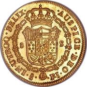 8 Escudos - Carlos IV bust of Carlos III, CAROL IIII, Chile, 1791-1808 reverse image