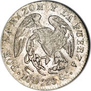 1 Real large type, Chile, 1838-1842 reverse image