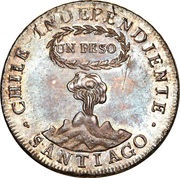 1 Peso Santiago, Chile, 1817-1834 reverse image