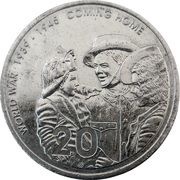 20 Cents - Elizabeth II 4th Portrait - Coming Home - End of World War II, Australia, 2005 reverse image