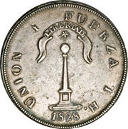 1 Peso Coquimbo, Chile, 1828 reverse image