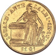 1 Escudo, Chile, 1839-1851 reverse image