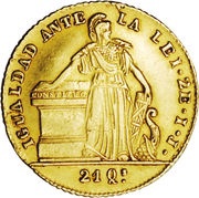 2 Escudos, Chile, 1839-1851 reverse image