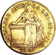 4 Escudos, Chile, 1839-1841 reverse image